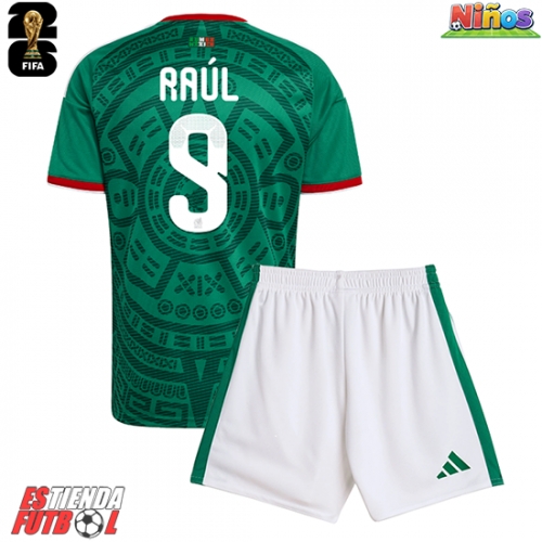 México Raul Jimenez #9 Primera Equipación Niños Mundial 2026 Manga Corta (+ Pantalones cortos)